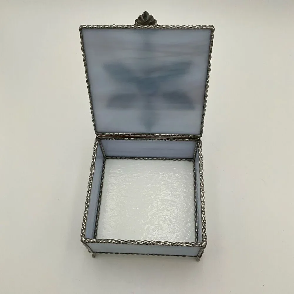 HANDCRAFTED Stained Glass Jewelry Box Keepsake Box
